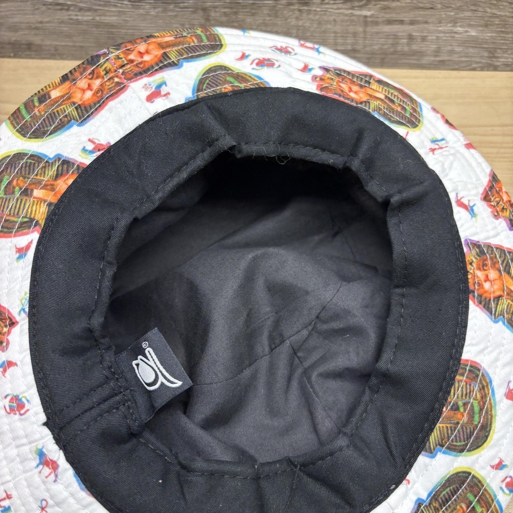 Original Chuck Hat Bucket Fitted One Size White Cat Pharaoh Allover Print NWT - Picture 10 of 12
